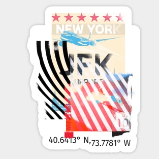 New York JFK Collage Sticker